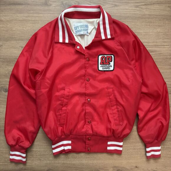 Vintage 80s AP Mufflers Pipes Nylon Bomber Jacket Size S Made In USA - Picture 8 of 8